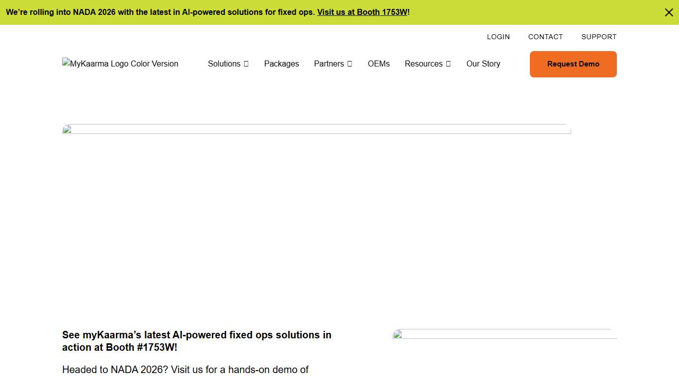 NADA 2026 Landing Page | myKaarma