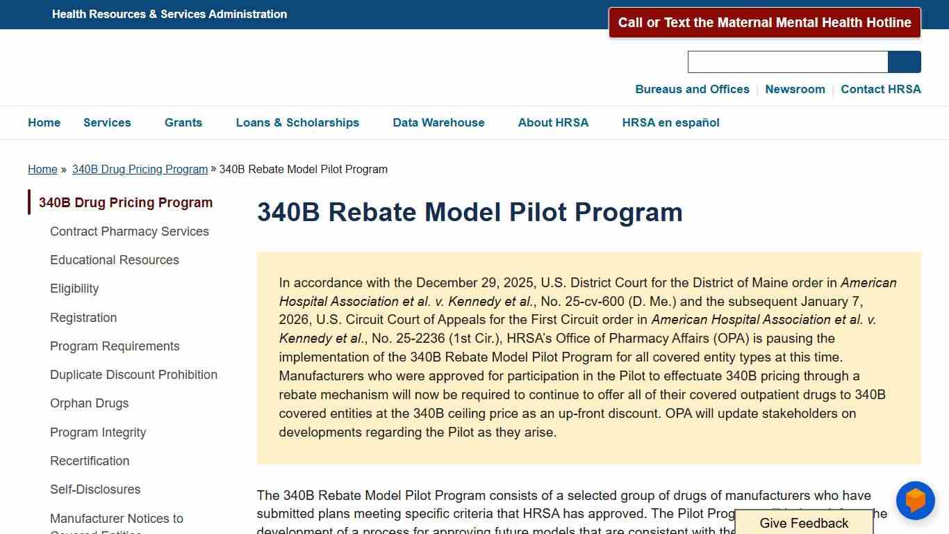 340B Rebate Model Pilot Program | HRSA